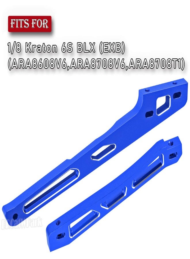 BRCatWPark Aluminum Chassis Brace Support Mount Upgrades Part for 1/8 Kraton 6S (EXB),RC Front Rear Reinforcing Support Frame Hops up,Replace ARA320754/ARA320756,Navy Blue - Image 2